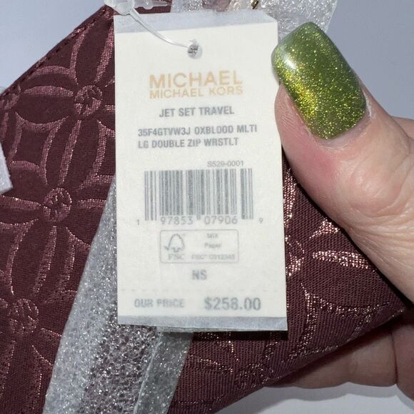 Michael Kors Jet Set Travel Large Double-Zip Wristlet Wallet Phone Holder - Picture 5 of 8